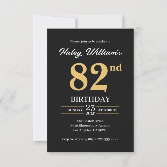 Invitation d'anniversaire minimaliste moderne simp (Devant)