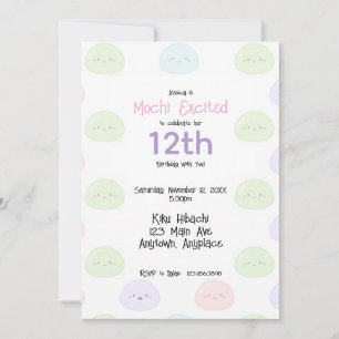 Invitation d'anniversaire Mochi excitée