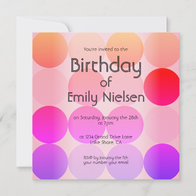 Invitation d'anniversaire moderne (Devant)