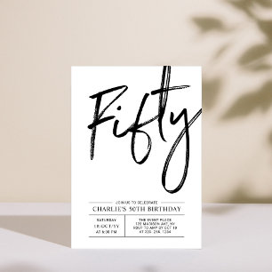 Invitation d'anniversaire moderne 50 ans Fifty
