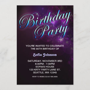 invitation d'anniversaire moderne avec design cool