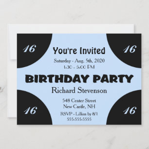 Invitation d'anniversaire moderne bleue
