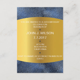 Invitation d'anniversaire moderne Golden Metalic B