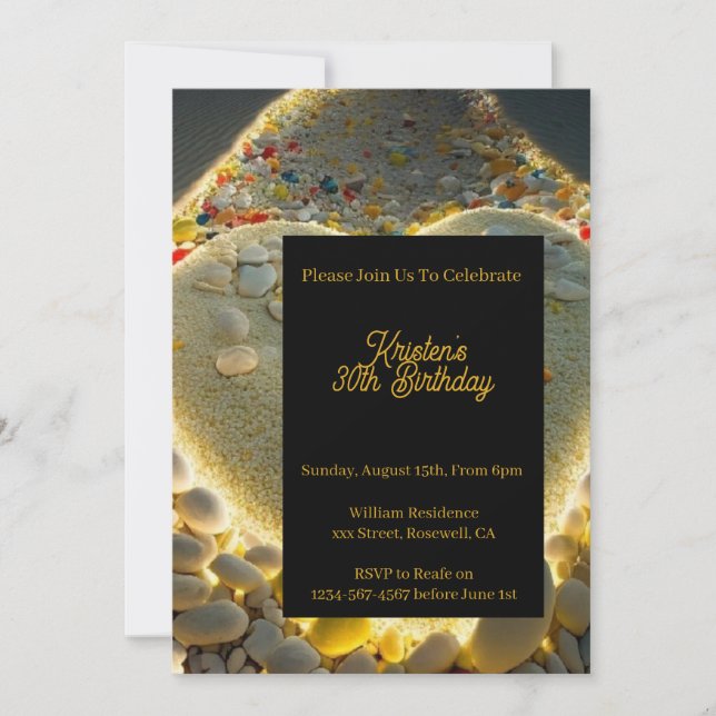Invitation d'anniversaire modifiable (Devant)