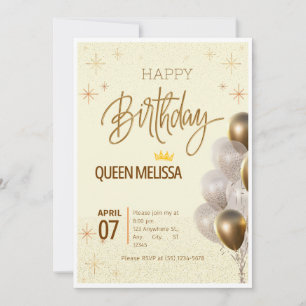 Invitation d'anniversaire modifiable avec ballons