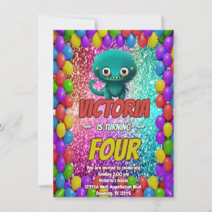 Invitation d'anniversaire Monster pour enfants