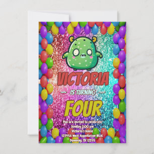 Invitation d'anniversaire Monster pour enfants