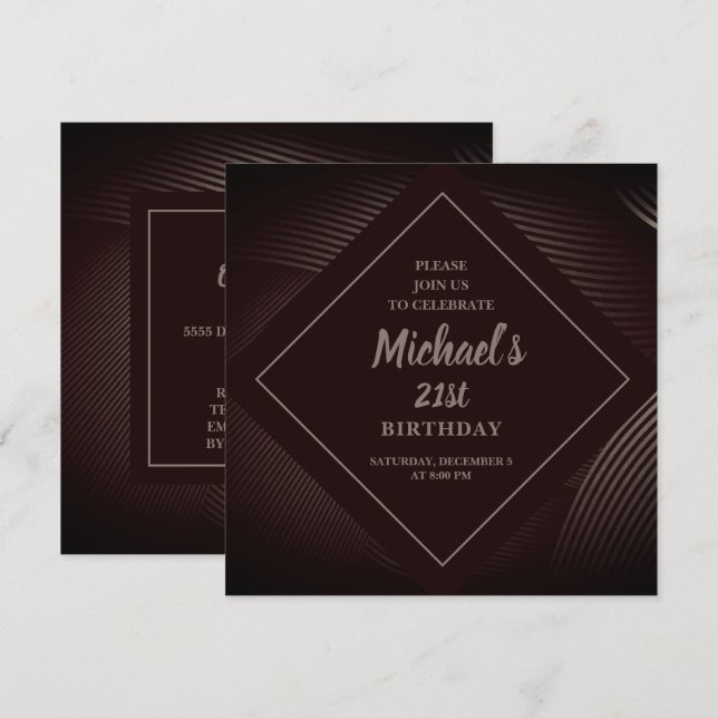 Invitation d'anniversaire Motif tendance (Devant / Derrière)