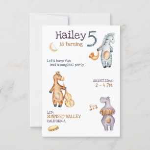 Invitation d'anniversaire musicale Unisex