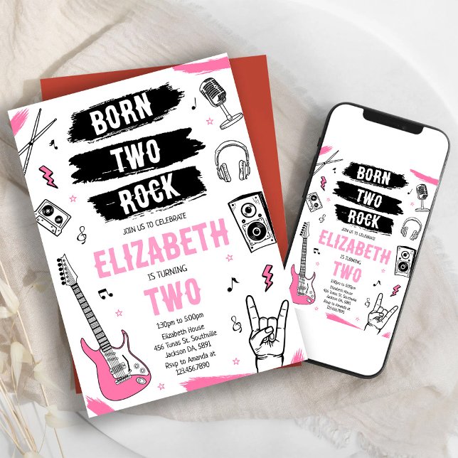 Invitation d'anniversaire musique punk rock et rol (Créateur téléchargé)