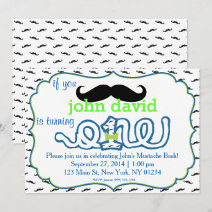 Invitation d'anniversaire Mustache Bash