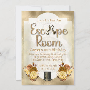 Invitation d'anniversaire mystère Escape Room Enfa