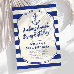 Invitation d'anniversaire Nautilus Ancres Levées