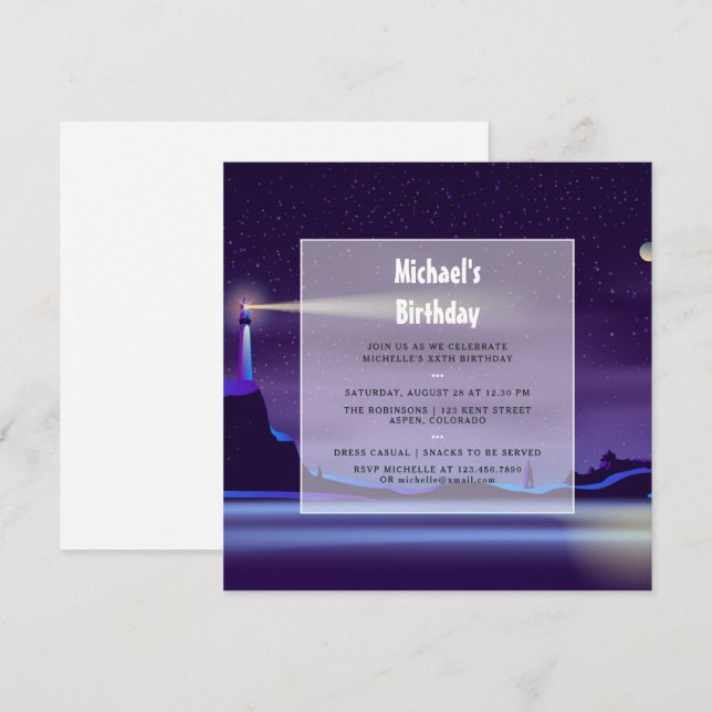 Invitation d'anniversaire nautique (Devant / Derrière)