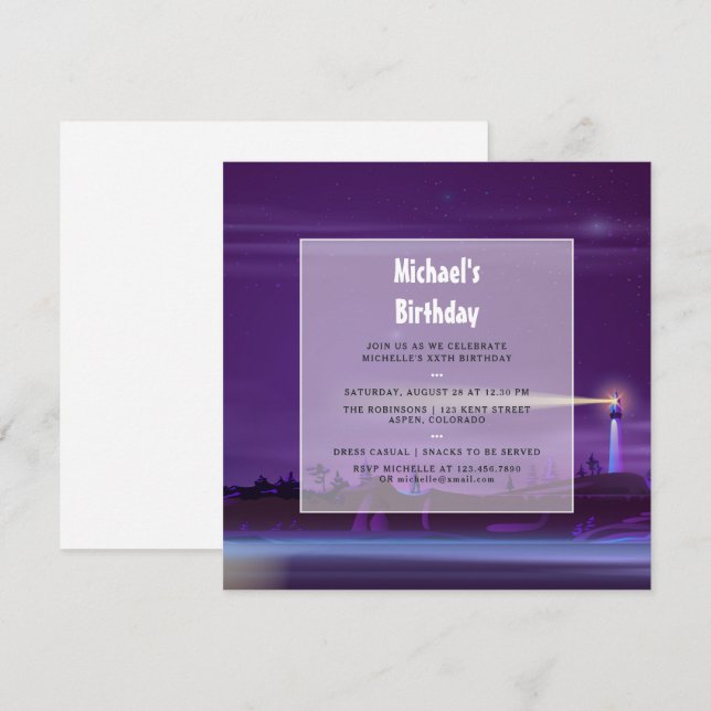 Invitation d'anniversaire nautique (Devant / Derrière)