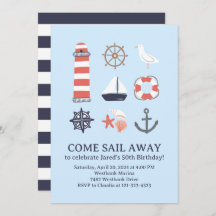 Invitation d'anniversaire nautique pour adultes ou