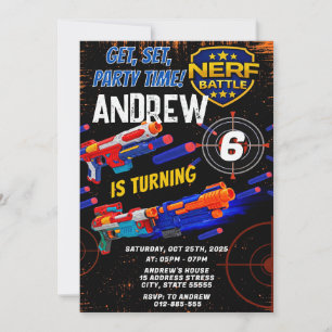 Invitation d'anniversaire Nerf pour enfants person