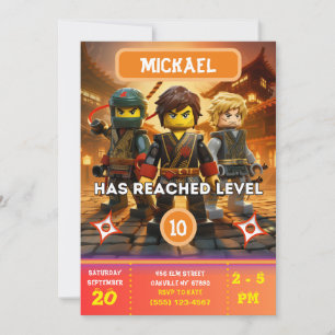 Invitation d'anniversaire Ninja