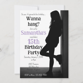 Invitation d'anniversaire nonchalant pour adolesce