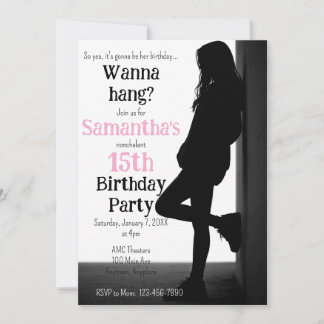 Invitation d'anniversaire nonchalant pour adolesce