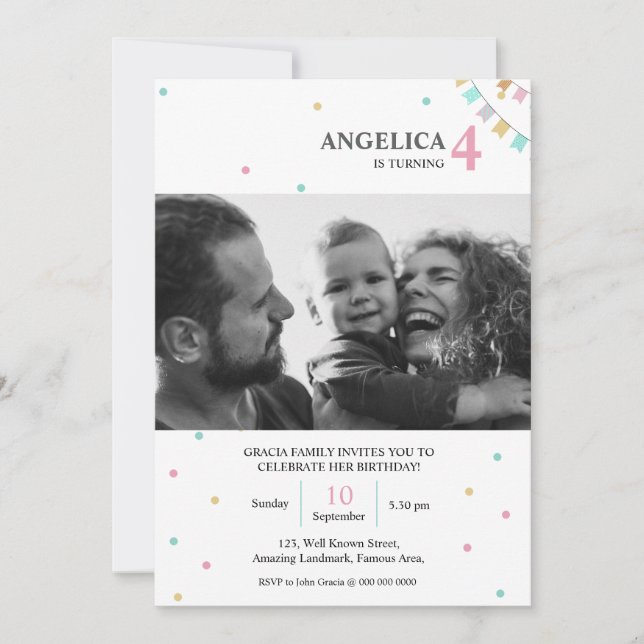 Invitation d'anniversaire | Numéro d'année personn (Devant)