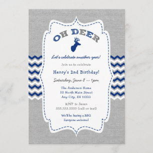 Invitation d'anniversaire Oh Deer Buck Boy