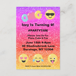 Invitations Faire Part Cartes Anniversaire Emoji Zazzle Fr