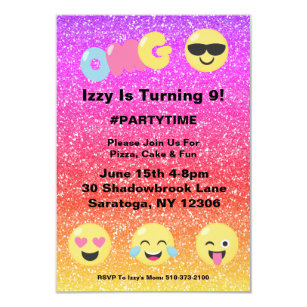 Invitations Faire Part Cartes Anniversaire Emoji Zazzle Fr