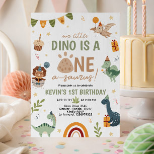 Invitation d'anniversaire ONE-a-saurus Dino 1ère a
