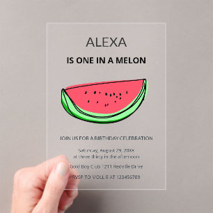 Invitation d'anniversaire One in a Melon 1ère anné