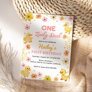 Invitation d'anniversaire One Lucky Duck