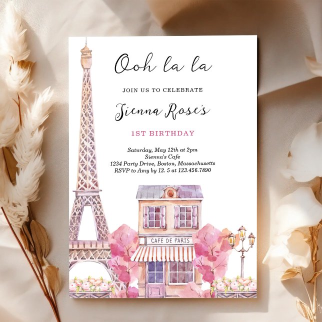 Invitation d'anniversaire Ooh la la Paris (Créateur téléchargé)