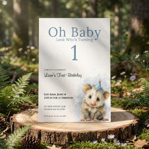 Invitation d'anniversaire Opossum • Fête de la for