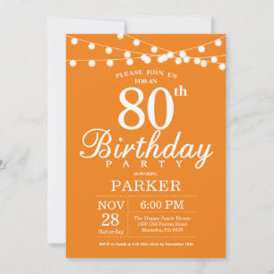 Invitation d'anniversaire Orange
