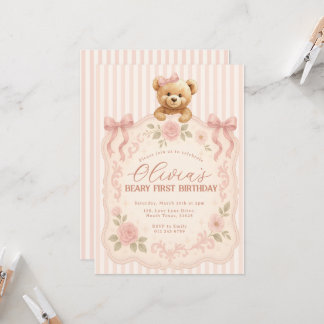 Invitation d'anniversaire Ourson 