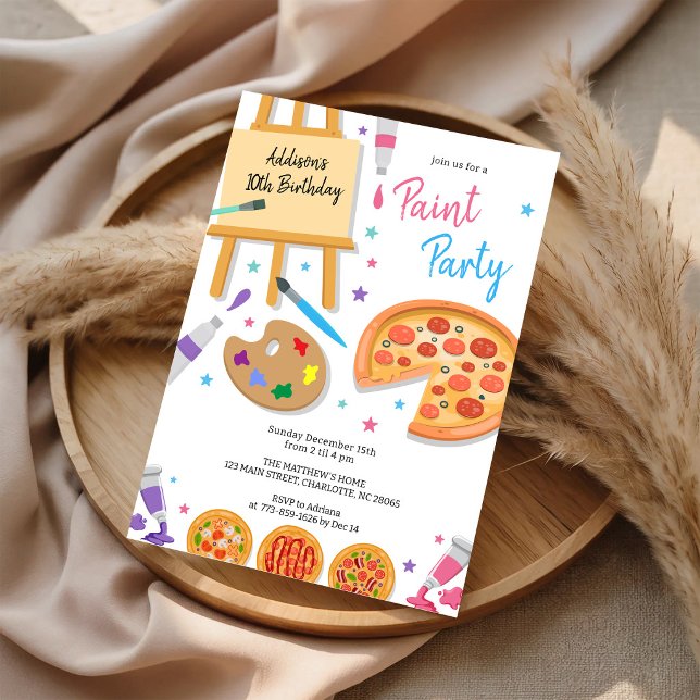 Invitation d'anniversaire Paint Party Art (Créateur téléchargé)