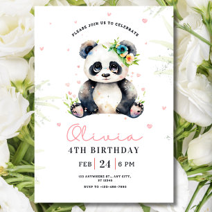 Invitation d'anniversaire Panda, Anniversaire de f