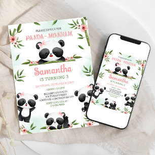 Invitation d'anniversaire Panda-monium Panda