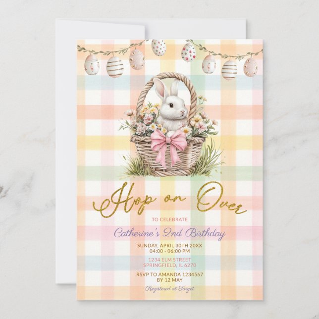 Invitation d'anniversaire Panier de Lapin à Carrea (Devant)