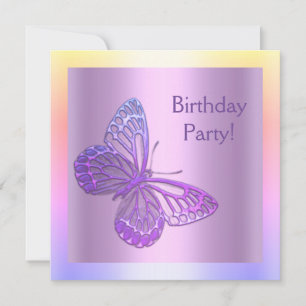 Invitation d'anniversaire papillon violet nouveau