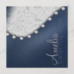 Invitation d'anniversaire Pearl Square