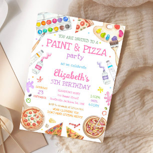 Invitation d'anniversaire peinture et pizza Art Pa