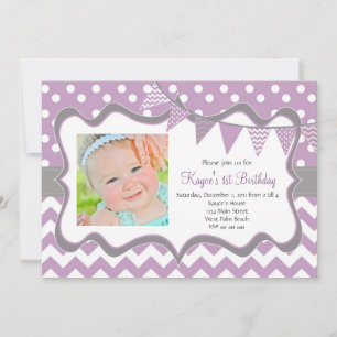 Invitation d'anniversaire Pendentif Chevron et Dot