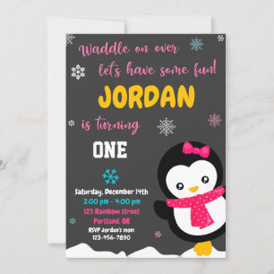 Invitation d'anniversaire Penguin