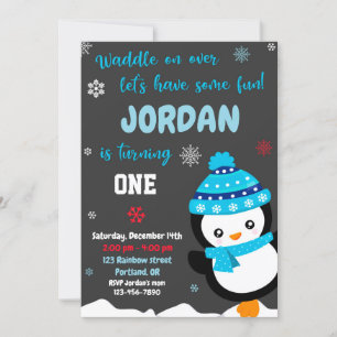 Invitation d'anniversaire Penguin