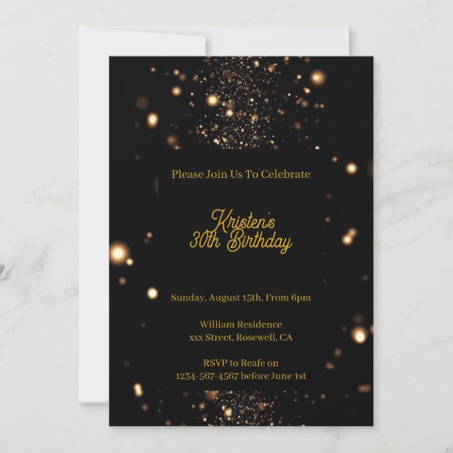 Invitation d'anniversaire personnalisable (Devant)