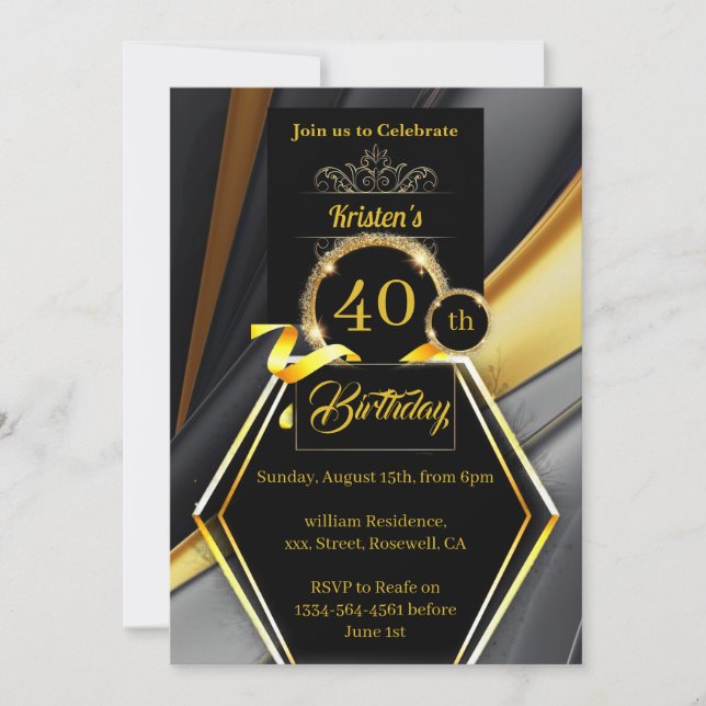 Invitation d'anniversaire personnalisable (Devant)