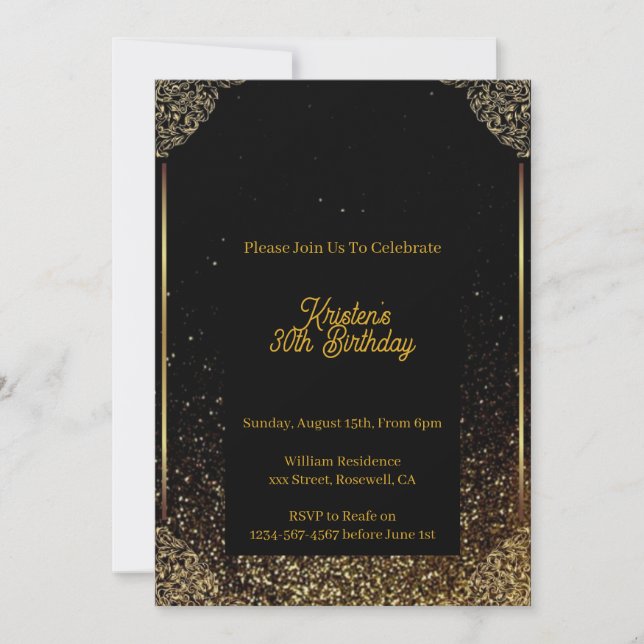 Invitation d'anniversaire personnalisable (Devant)