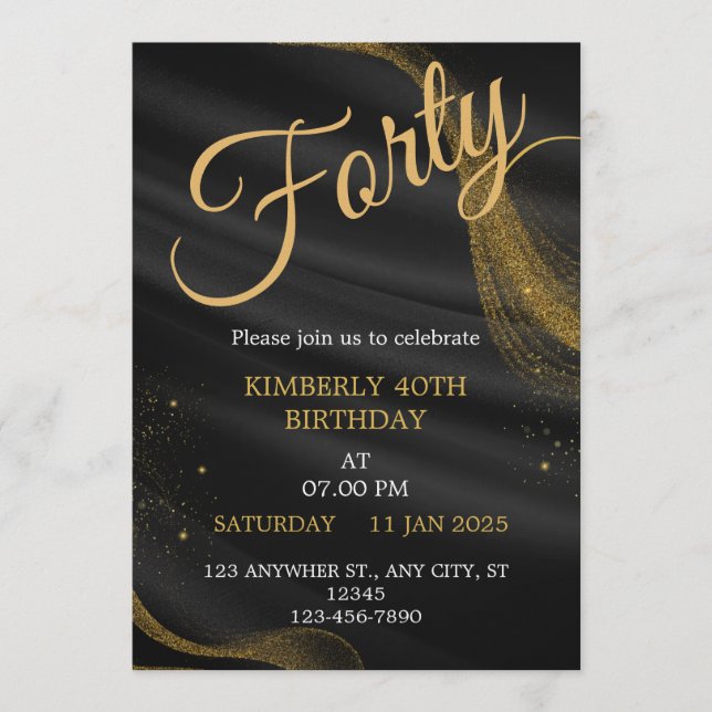 Invitation d'anniversaire personnalisable Carte d' (Devant)