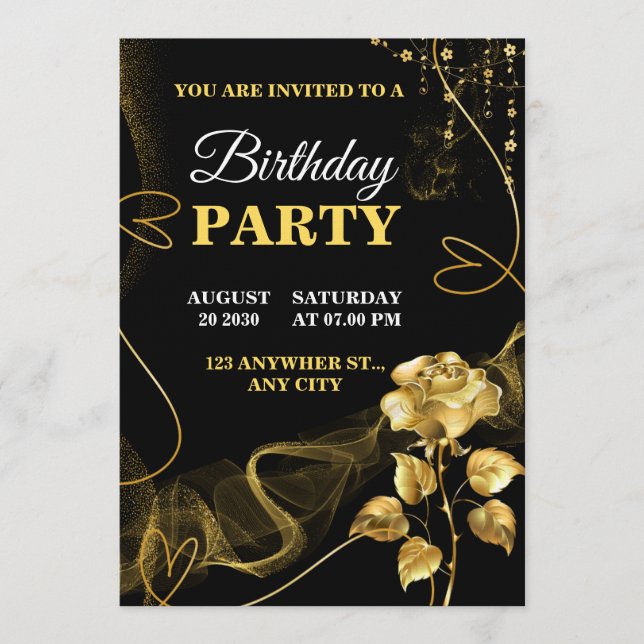 Invitation d'anniversaire personnalisable carte d' (Devant)